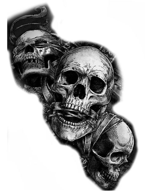 3 Skulls Tattoo Design, Omerta Tattoo Design, Skull Chest Tattoo, Evil Skull Tattoo, Skull Art Tattoo, Inner Bicep Tattoo, Skull Hand Tattoo, Line Tattoo Ideas, Wrist Tattoo Ideas