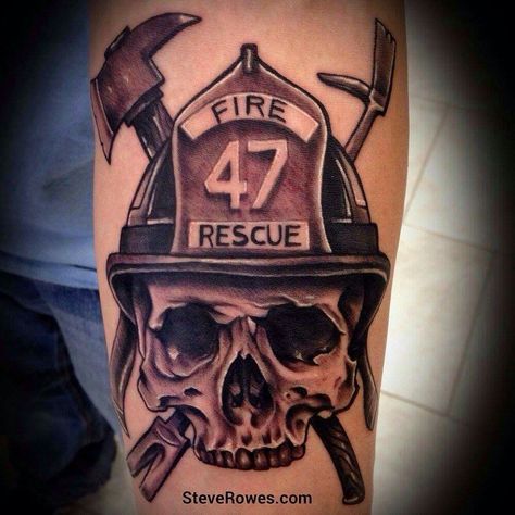 Fire Department Tattoos, Firefighter Tattoo Sleeve, Fireman Tattoo, Fighter Tattoos, Firefighter Tattoos, Firefighter Skull, Fighter Tattoo, Firefighter Tattoo, Fire Fighter Tattoos