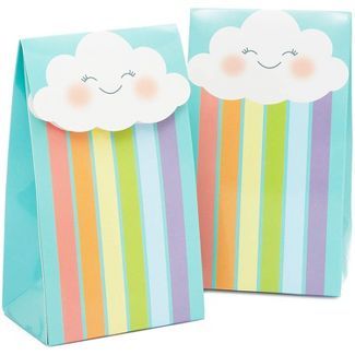 Cloud And Rainbow, Rainbow Party Favors, Cloud Party, Rainbow Themed Birthday Party, Rainbow Treats, Rainbow Party Decorations, 9th Birthday Parties, Stickers For Kids, Rainbow Birthday Party