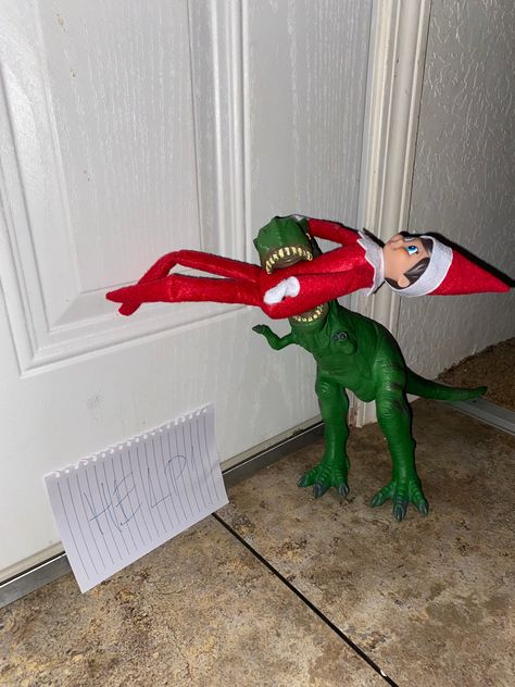 Elf With Balloons, Elf On Shelf Dinosaur, Tooth Fairy And Elf On The Shelf, Elf On The Shelf Dinosaur Ideas, Elf And Reindeer On The Shelf Ideas, Disney Elf On The Shelf Ideas, Elf On The Shelf Toddler, Elf On The Shelf Balloon, Reindeer Pet