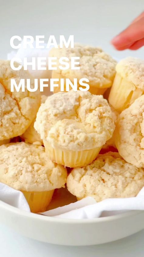 RECIPE: https://iambaker.net/cream-cheese-muffins/ | I am baker Pancake Muffins, Cheese Muffins, Cream Cheese Muffins, I Am Baker, Sticky Buns, Lemon Cream, Cream Cheese Recipes, Cupcake Muffins, Lemon Recipes