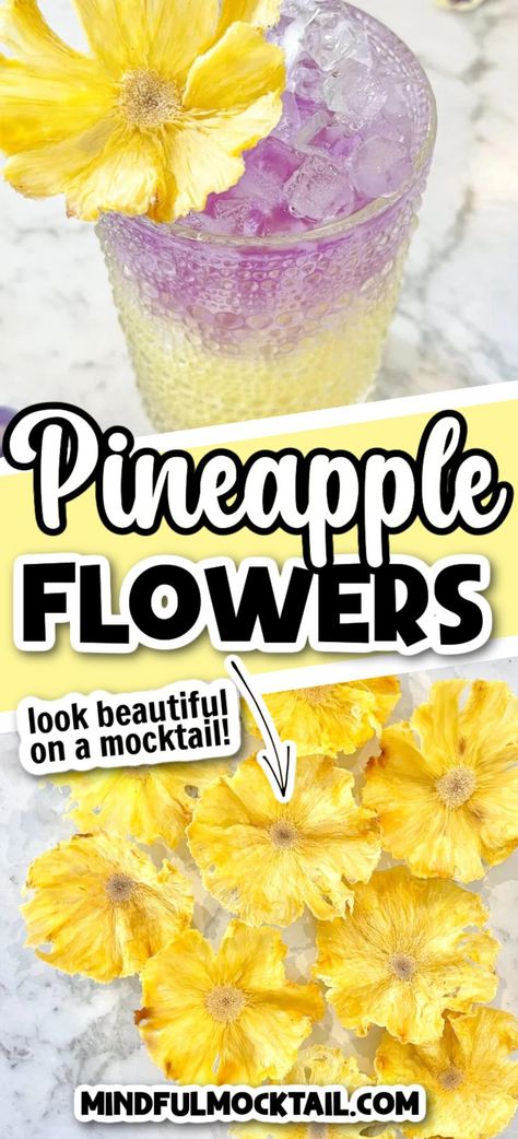 Dried Pineapple Flowers, Edible Cocktails, Food Garnish, Fruit Garnish, Pineapple Flowers, Pineapple Cocktail, Drink Garnishing, Dried Pineapple, Pretty Cocktails