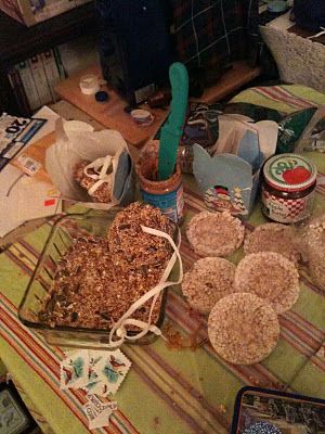 Messy Crafty Corner: Rice Cake Hanging Bird Feeder Medallions Outdoor Friends, Peanut Butter Apple, Bird Feeder Hangers, Make A Bird Feeder, Different Kinds Of Flowers, Hanging Bird Feeder, Fruit Bushes, Hanging Bird Feeders, Childrens Playroom