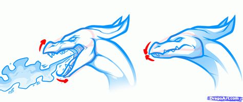 how-to-draw-a-fire-breathing-dragon-dragons-breathing-fire-step-1_1_000000113523_5.gif (1600×678) Wyvern Reference, Dragon Animation, Dragon Head Drawing, Draw A Dragon, Dragon Poses, Dragon Anatomy, Drawing Dragon, Breathing Fire, Fire Drawing