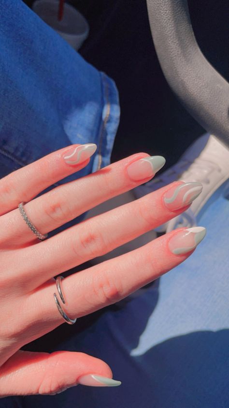 Cute nail inspiration. Blue nail design ideas. Blue french tip. Summer nail ideas. Simple nail designs. Nail Inspiration Blue, Nail Ideas Simple, Blue Nail Design, Tiffany Blue Nails, Blue French Tip, Blue And White Nails, Blue French Tips, Summer Nail Ideas, Light Blue Nails