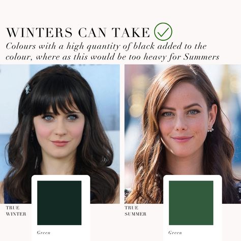 True Winter VS True Summer comparison, can you see the subtle differences? Often we see with our clients that when they are a True Summer they thought they were going to be a True Winter and vice versa! This is because the palettes share the same temperature, however True Winter is darker and more intense.⁠ .⁠ #coloranalysis #colouranalysis #coloranalyst #winterpalette #truewinter #truesummer #summerpalette Clear Winter, True Summer, True Winter, Color Analysis, Season Colors, Diy Beauty, Canning, Beauty, Quick Saves