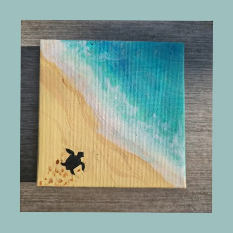 kleine Leinwand einfach selber gestalten Mini Canvas Art Easy Cute Animals, Mini Canvas Art Beach Easy, Under The Sea Canvas Painting Easy, Diy Canvas, Summer Vibes, Minecraft, Collage, Quick Saves, Art