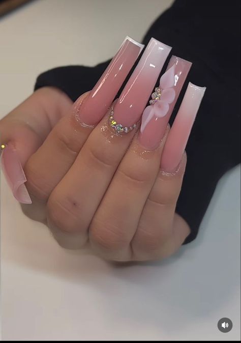 Quinceanera Nails, Long Square Nails, Fake Nails Designs, Celebrity Nails, Long Acrylic Nail Designs, Square Nail Designs, Girly Acrylic Nails, Wedding Nail, French Tip Acrylic Nails