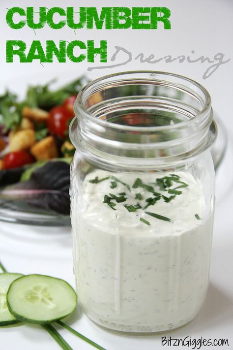 Cucumber Ranch Dressing, Cucumber Ranch, Salad Appetizer Cups, Buttermilk Ranch, Doner Kebab, Salad Dressing Recipes Homemade, Homemade Ranch Dressing, Homemade Buttermilk, Homemade Salads