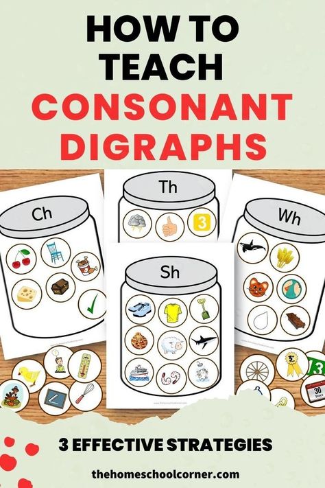 Learn how to teach consonant digraphs to primary-aged students. Learn the 3 simple strategies that you can use to teach consonant digraphs effectively with visual aids, activities, games, puzzles, stories, riddles, songs, and rhymes. Check out this post at thehomeschoolcorner.com Homeschool Corner, Teaching Digraphs, Digraph Games, Word Ladders, Digraph Words, Multisensory Activities, Consonant Digraphs, Kindergarten Phonics, Rhyming Activities