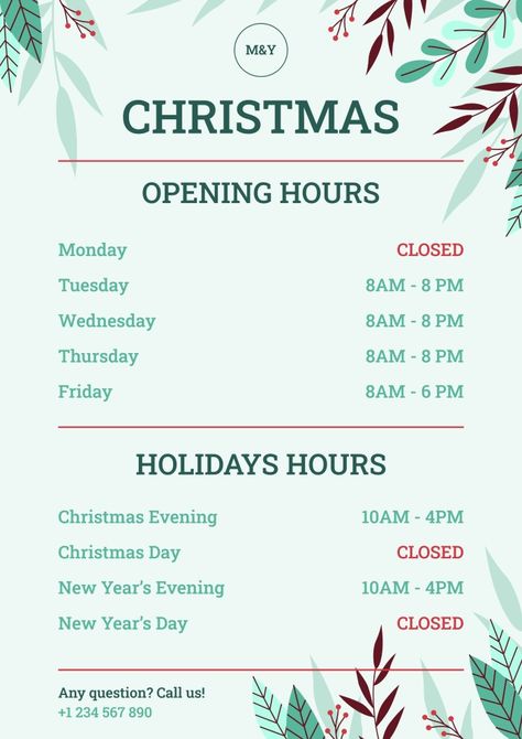 Hand-drawn Winter Holidays Hours Sign Holiday Hours Sign Business, Holiday Hours Sign, Business Hours Sign, Hair Salon Quotes, Out Of Order Sign, Friday Holiday, Greeting Sign, Salon Quotes, Editing Tool