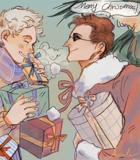 good omens | Tumblr Good Omens Christmas, Good Omens Tumblr, Scottish Actors, Good Omens Book, Good Omens, Good Old, Fun To Be One, Artist Art, Fashion Lover