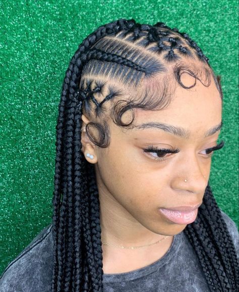 Bobble Ponytail, Braided Hairstyles For Black Women Cornrows, Braids Hairstyles Pictures, Braided Cornrow Hairstyles, Cute Box Braids Hairstyles, Quick Braided Hairstyles, Beaded Crochet, Protective Hairstyles Braids, Coding Clothes