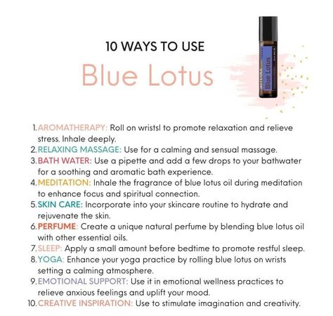 Doterra Blue Lotus, Blue Lotus Essential Oil, Lotus Essential Oil, Natural Aphrodisiac, Fall Diffuser Blends, Doterra Oil, Essential Oils 101, Jasmine Oil, Essential Oil Benefits