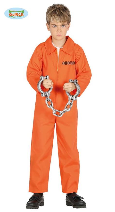 Children's Convict Prisoner Costume ~ Medium with fast delivery buy now.From Gifts N Party Prisoner Fancy Dress, Robber Fancy Dress, Orange Prisoner, Convict Costume, Fancy Dress Costumes Kids, Cop Outfit, Prisoner Costume, Boys Fancy Dress, Baby Kostüm