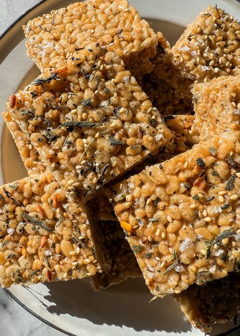 Genmaicha Rice Krispy Treats — Eat Cho Food Cloudy Morning, Feels Heavy, Krispy Treats, Cereal Treats, Rice Krispy, Desserts Vegan, Rice Cereal, Rice Crispy Treats, Rice Krispie Treats