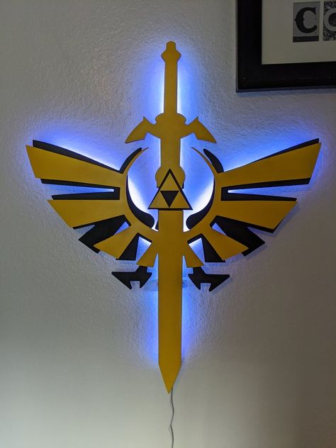 Illuminated Zelda Breath of the Wild LED Wall Art | Etsy Zelda Diy, Nerdy Decor, Zelda Gifts, Zelda Birthday, Lighting Pattern, Led Wall Art, Cow Wall Art, Zelda Breath Of The Wild, Led Decor