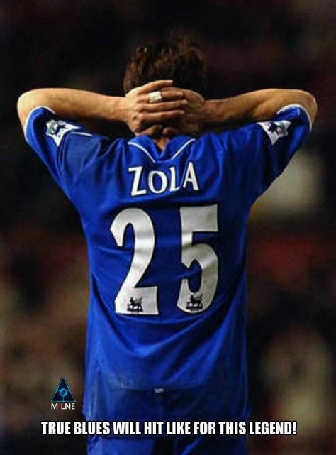 Legend Gianfranco Zola, Chelsea Football Club, Chelsea Football, Chelsea Fc, Sports Logo, Football Fans, Football Soccer, Soccer Players, Football Club