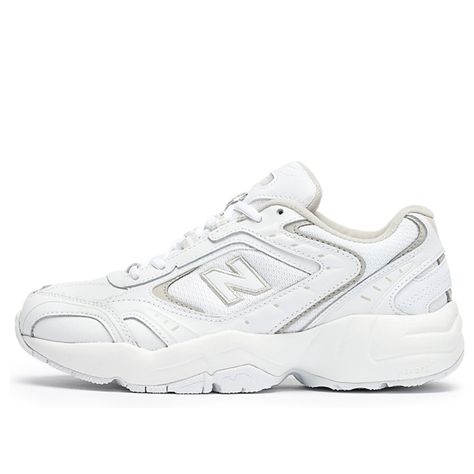 New Balance Shoes White, New Balance White Sneakers, New Balance 452, Chunky White Sneakers, White Chunky Sneakers, New Balance White, Mosh Pit, White Tennis Shoes, Flight Club