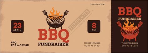 Plan Your Next BBQ Fundraiser with our MS Word Ticket Template Ticket Template Free, Bbq Plates, Bbq Invitation, Fundraising Event, Ticket Design, Fundraising Campaign, Ticket Template, Charity Event, Raise Money