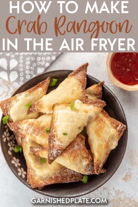 Air Fryer Crab Rangoon, Homemade Crab Rangoon, Air Fryer Crab, Air Fryer Recipes Low Carb, Rangoon Recipe, Crab Rangoon Recipe, Air Fryer Recipes Breakfast, Air Fryer Recipes Snacks, Air Fryer Oven Recipes