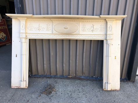 STUNNING & RARE c1820 hand carved fancy fireplace mantle 85/56” - 60/39”firebox | eBay Beautiful Fireplace Mantels, Mantles Fireplace, Fancy Fireplace, Vintage Mantle, Fireplace Remodel, Fireplace Mantle, Top Shelf, Fireplace Mantels, Architectural Salvage