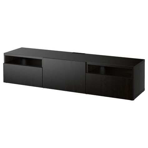 Achetez en ligne BESTÅ Banc TV, brun noir, Lappviken brun noir, 180x42x39 cm - IKEA Besta Tv Bank, Ikea Tv, Tv Bank, Tv Bench, Tv Storage, Ikea Besta, Large Tv, Plastic Foil, Media Furniture