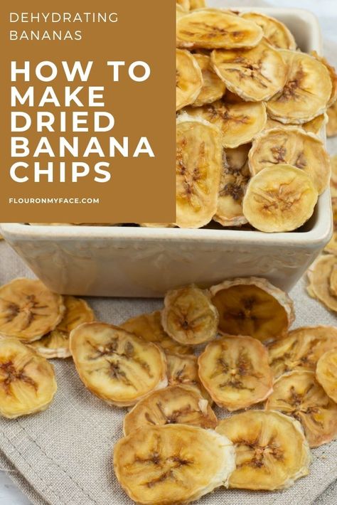 Banana Chips Dehydrator, How To Dehydrate Bananas, Dehydrate Bananas, Dehydrated Banana Chips, Dehydrator Recipes Fruit, Banana Chips Recipe, Dehydrated Bananas, Dried Banana Chips, Ripe Banana Recipe