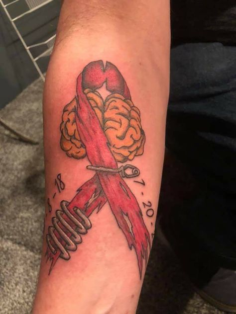 Brain Tumour Tattoo Ideas, Brain Tumour Tattoo, Brain Aneurism, Tat Rings, Survivor Tattoo, Brain Tattoo, Brain Tumour, Tiny Wrist Tattoos, Wrist Tattoos