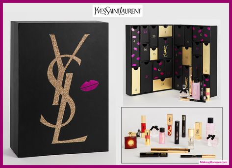 YSL ADVENT CALENDAR - MakeupBonuses.com #YvesSaintLaurentBeautyUSA #YSLbeauty #YSL_Beauty Christmas Packaging Ideas, Avent Calendar, Gift Calendar, Best Beauty Advent Calendar, Pr Kit, Christmas Advent Calendars, Beauty Advent, Fragrance Packaging, Holiday Countdown