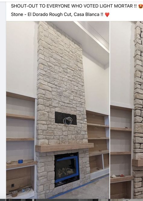 Eldorado Stone Casa Blanca, El Dorado Stone Fireplace, Casa Blanca Eldorado Stone, Eldorado Stone Casa Blanca Rough Cut, Eldorado Stone Fireplace, Stone Electric Fireplace, Veneer Fireplace, Stone Veneer Fireplace, Fireplace Area