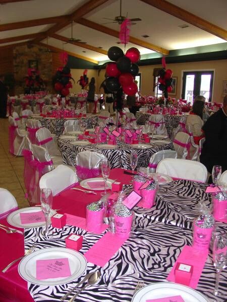 The Ultimate Hot Pink & Zebra Print Wedding Zebra Print Wedding, Mcbling Party Decor, Trashy Y2k Birthday Party, Pink Zebra Aesthetic, Trashy Y2k Birthday, 2000s Sweet 16, Mcbling Birthday Party, Pink Zebra Rooms, 2000s Party Decorations