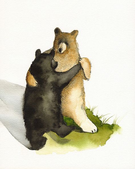 Bear Watercolor, Bear Illustration, Dancing Bears, Love Bear, Watercolor Canvas, Bear Art, Arte Animal, Bear Stuffed Animal, Bear Print