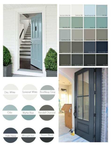 We've pulled together over 30 of the most popular front door paint colors that can really add beautiful curb appeal. Interior Door Paint Colors, Navy Front Door, Front Door Paint, Exterior Door Colors, Painted Interior Doors, Casa Retro, Grey Street, Door Paint, Front Door Paint Colors