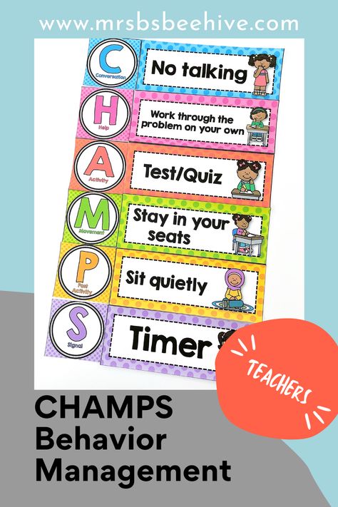 Behavior Expectations Poster, Champs Classroom Management Elementary, Champs Behavior Management, Champs Classroom Management, Teaching Classroom Rules, Behavior Expectations, 2023 Classroom, Classroom Management System, Middle School Classroom Management