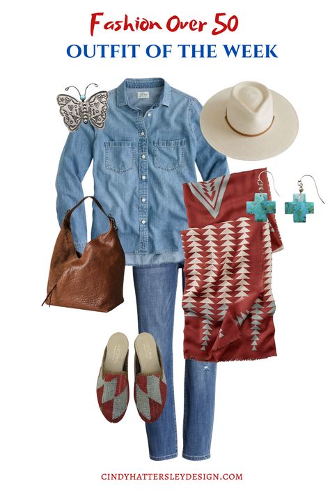 outfit of the week pendleton/cindy hattersley Santa Fe Style Clothing, Cindy Hattersley, Outfit Of The Week, High Point Furniture Market, Styled Outfits, Autumn Wine, French Interiors, Santa Fe Style, Pan Meals