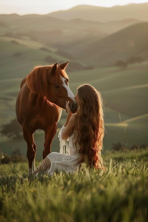 Fairy Horse Photoshoot, Bridal Photos With Horse, Horse Riding Photoshoot Ideas, Horse Flower Crown, Cute Horse Pictures Ideas Photo Shoot, Horse Farm Photo Shoot, Animal Senior Pictures, Pose With Horse, Autumn Horse Photography