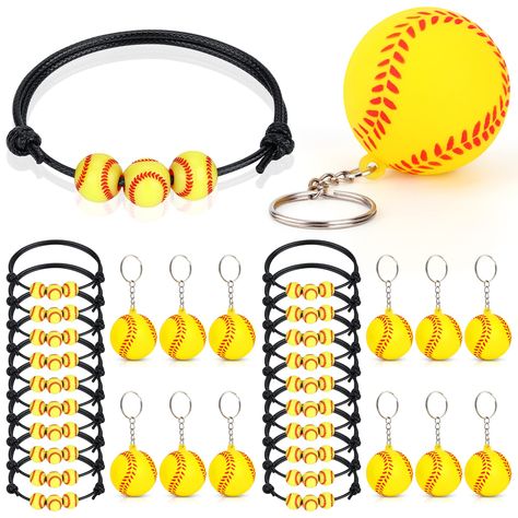 PRICES MAY VARY. Foam 进口 🥎【INCLUDE】: There are 20 PCS Softball charm bracelets motivational wristbands, 12 PCS 1.6" Sports Ball 3D mini Softball Keychains in the package with attractive appearance and enough quantity, they are suitable for softball sports teams,softball theme birthday party and softball fans party. 🥎【INTERESTING COLLOCATION】: This Softball charm wristbands bracelets adopts a cute, simple and adjustable design, attached with eye-catching 3 sport Softball beads decorations. 3D o Softball Party Favors, Softball Keychain, Softball Birthday, Softball Party, Adjustable Bracelet, Charm Bracelets, Softball, Graduation Gifts, Party Favors