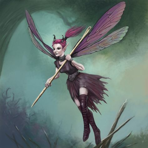 Bedeviled Pixie, the pixie was painted as a creature for the Algadon game and then I gave her a bit of background as I loved how she looked and felt she deserved it Pixie Creature, Fey Dnd, Pixies Fairies, Dnd Monsters, Idee Cosplay, Fantasy Races, Fantasy Fairy, Arte Fantasy, Fantasy Rpg