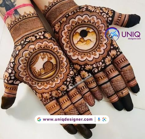 Karva Chauth Mehndi Designs Creativity, Mehendi Front Hand, Mehendi Designs Front Hand, Karva Chauth Mehndi, Karva Chauth Mehndi Designs, Rajasthani Mehndi Designs, Front Mehndi Design, Karva Chauth, Full Hand Mehndi