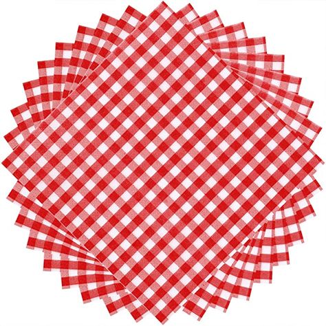 Bbq Christmas, Dinner Picnic, Country Themed Parties, Checkered Paper, Picnic Table Covers, Gingham Napkins, Plaid Napkins, Red Napkins, Checker Design