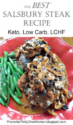 Best Salisbury Steak, Salisbury Steak Recipe, Recipe Low Carb, Low Carb Low Fat Recipes, Keto Beef Recipes, Low Carb Recipe, Boiled Egg Diet Plan, Lchf Recipes, Recetas Keto