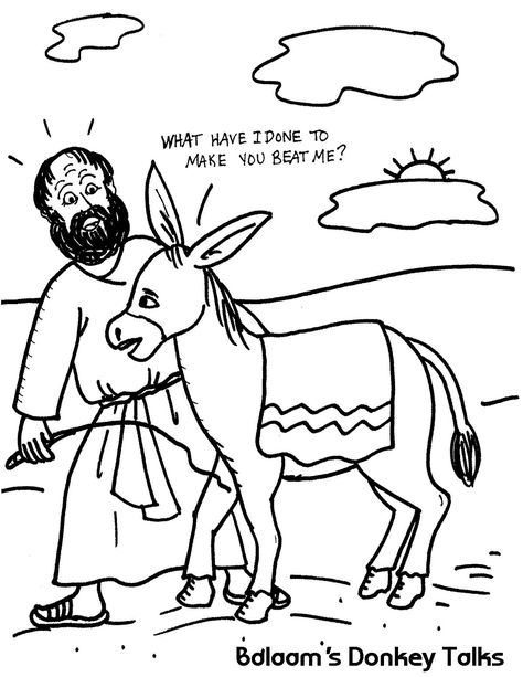 Balaam’s Donkey Talks | Coloring Sheet – Wesleyan Kids Donkey Coloring Page, Bible Coloring Sheets, Preschool Bible Lessons, Sunday School Coloring Pages, Kids Sunday School Lessons, Bible Story Crafts, Preschool Bible, Bible Stories For Kids, School Coloring Pages