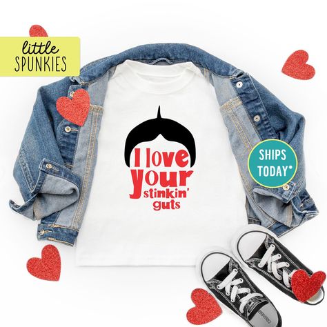 I Love Your Stinking Guts T-Shirt, Funny Love Shirt for Boys, Valentines Day Graphic Tee PRODUCTION TIME Little Spunkies from the designer/owner of Spunky Pineapple Co https://www.etsy.com/shop/SpunkyPineappleCo All baby and toddler clothes are 100% designed and printed with water based ink. All orders placed before 12:00 pm EST are shipped out same day (Monday - Friday). Orders received after noon are shipped out the next business day. ONESIE® Please see images for size chart details. We print Diy Valentine's Shirts, Cricut Valentine Ideas, Boys Valentines Outfit, Toddler Valentine Shirts, Boys Valentines, Toddler Valentines, Shirt For Boys, I Love Your, Valentines For Boys