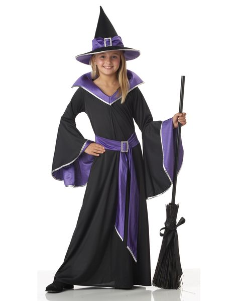 Incantasia Glamor Witch Child Costume - Spirithalloween.com Glamour Witch, A Witch Costume, Kids Witch Costume, Stylish Black Dress, California Costumes, Black Halloween Dress, Witch Dress, Hallowen Costume, Witch Halloween Costume