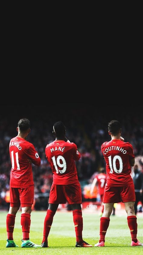 Firmino, Mané and Coutinho. Liverpool FC, Premier League 2017 Coutinho Liverpool, Liverpool Football Team, Liverpool Football Club Players, Liverpool Fc Team, German Football Players, Liverpool Football Club Wallpapers, Liverpool Soccer, Liverpool Wallpapers, Liverpool Team