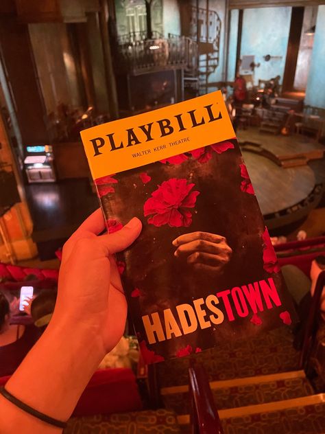 Hadestown playbill with the stage in the background (the NYC version of hadestown) 4/19/23 The Wombats, Theatre Life, Prayer Board, Broadway Musicals, Theatre Kid, Musical Theatre, The Stage