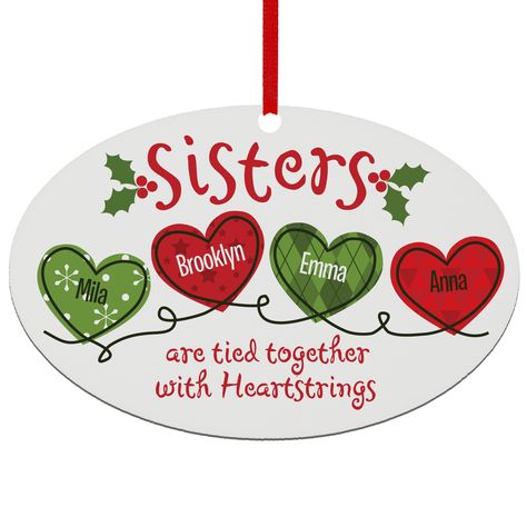 Sister Christmas Ornaments, Sister Ornament, Sister Christmas, Family Christmas Ornaments, Xmas Tree Decorations, Custom Christmas Ornaments, Make Memories, Christmas 2024, Friend Christmas