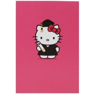 Hello Kitty Card: Graduation KT Hello Kitty Topper Printable, Hello Kitty As A Human, Hello Kitty Graduation, Hello Kitty Card, Graduation Canvas, Graduation Wallpaper, Grad Cap Decorated, Kitty Theme, Graduation Cap Decoration Diy