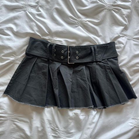 urban outfitters BDG 🖤 Y2K vintage style washed... - Depop Low Waisted Skirt, Style Mini Skirt, Urban Outfitters Skirt, Belted Mini Skirt, Skirt Y2k, Y2k Black, Low Waisted, Adjustable Belt, Y2k Vintage